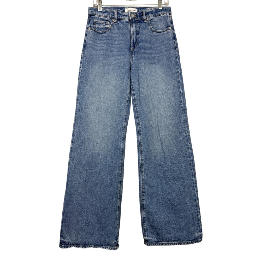 LOFT Women's Blue the Wide Leg Jeans - Picture 3 of 8